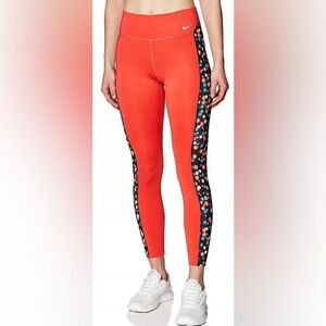 Nike Floral Panel Dri-Fit Cropped Leggings M High Rise pilates athleisure gym